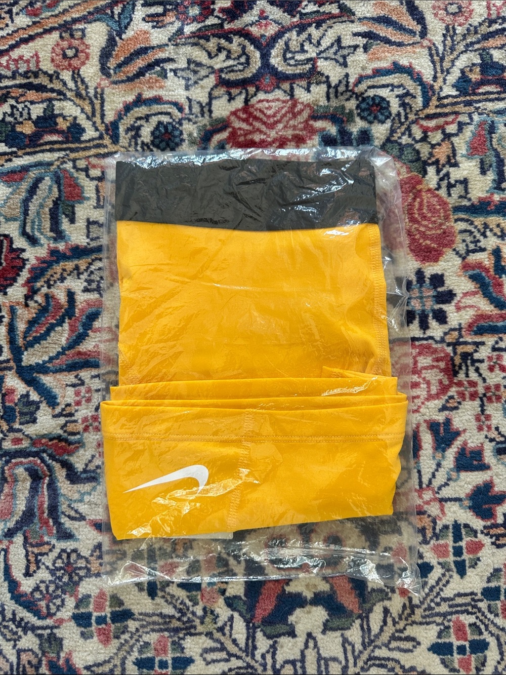 Nike Wonen’s Stretch Yellow Athletic Shorts with White Swoosh